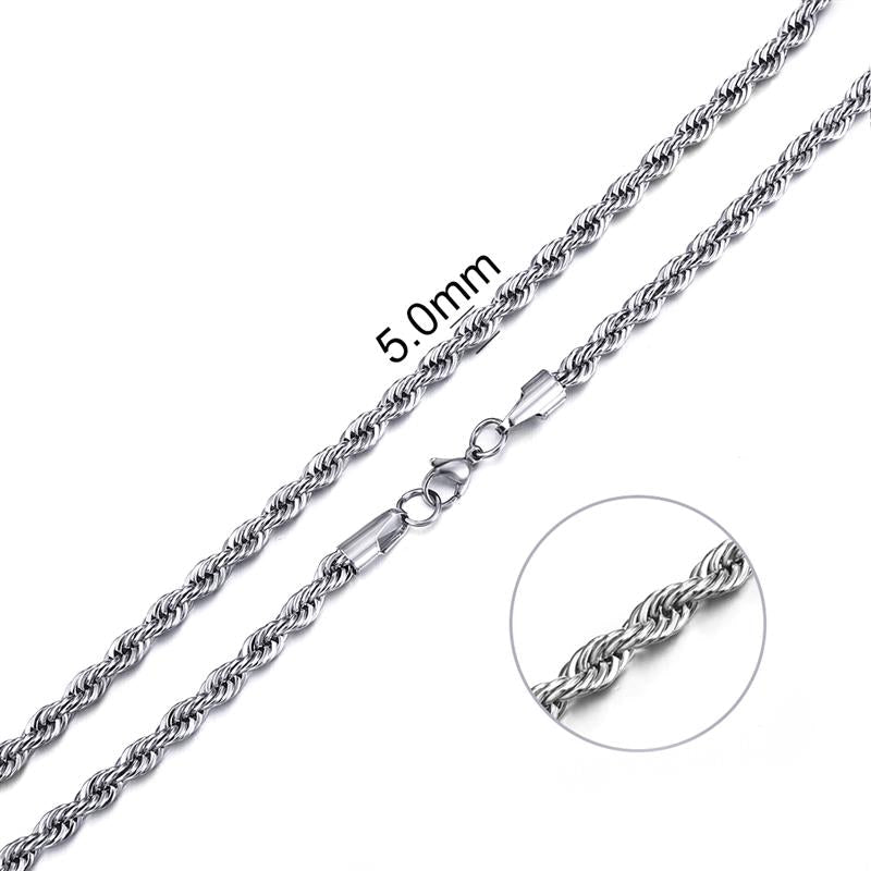 Steel Rope Chain - Silver Chains Canada π